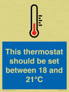 This thermostat should be set between 18 and 21°C